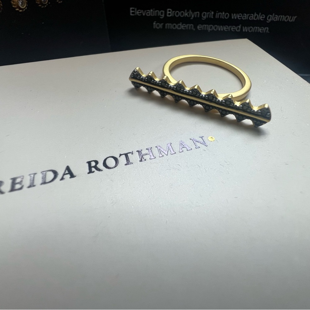 Harlequin Edge Ring Statement Stacking Ring - image 2